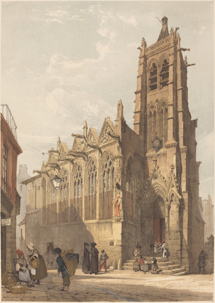 St. Séverin, Paris by Thomas Shotter Boys (British, 1803 - 1874), 16X12"(A3)Poster Print