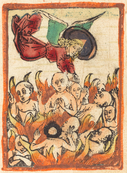 c. 1480 by German 15th Century (Purgatory), 16X12"(A3)Poster Print