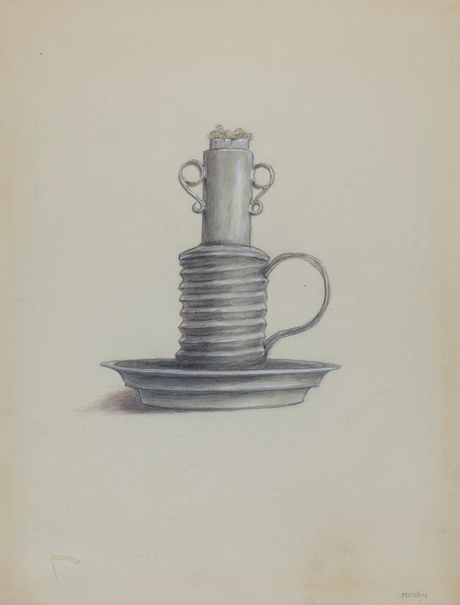 Tin Lard Lamp by Franklin C. Moyan (American, active c. 1935), 16X12"(A3)Poster Print