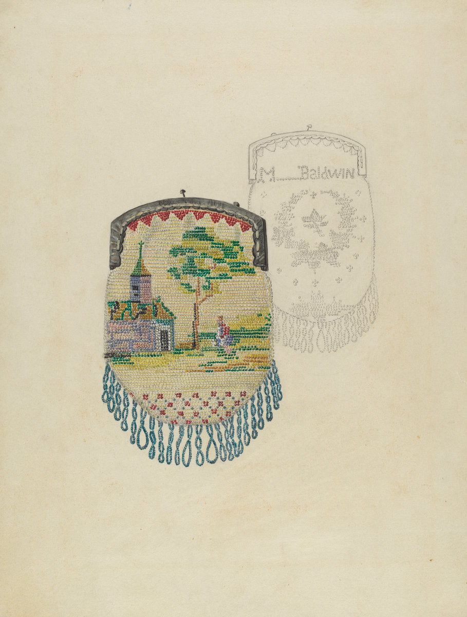 Beaded Purse by Jessie M. Benge (American, active c. 1935), 16X12"(A3)Poster Print