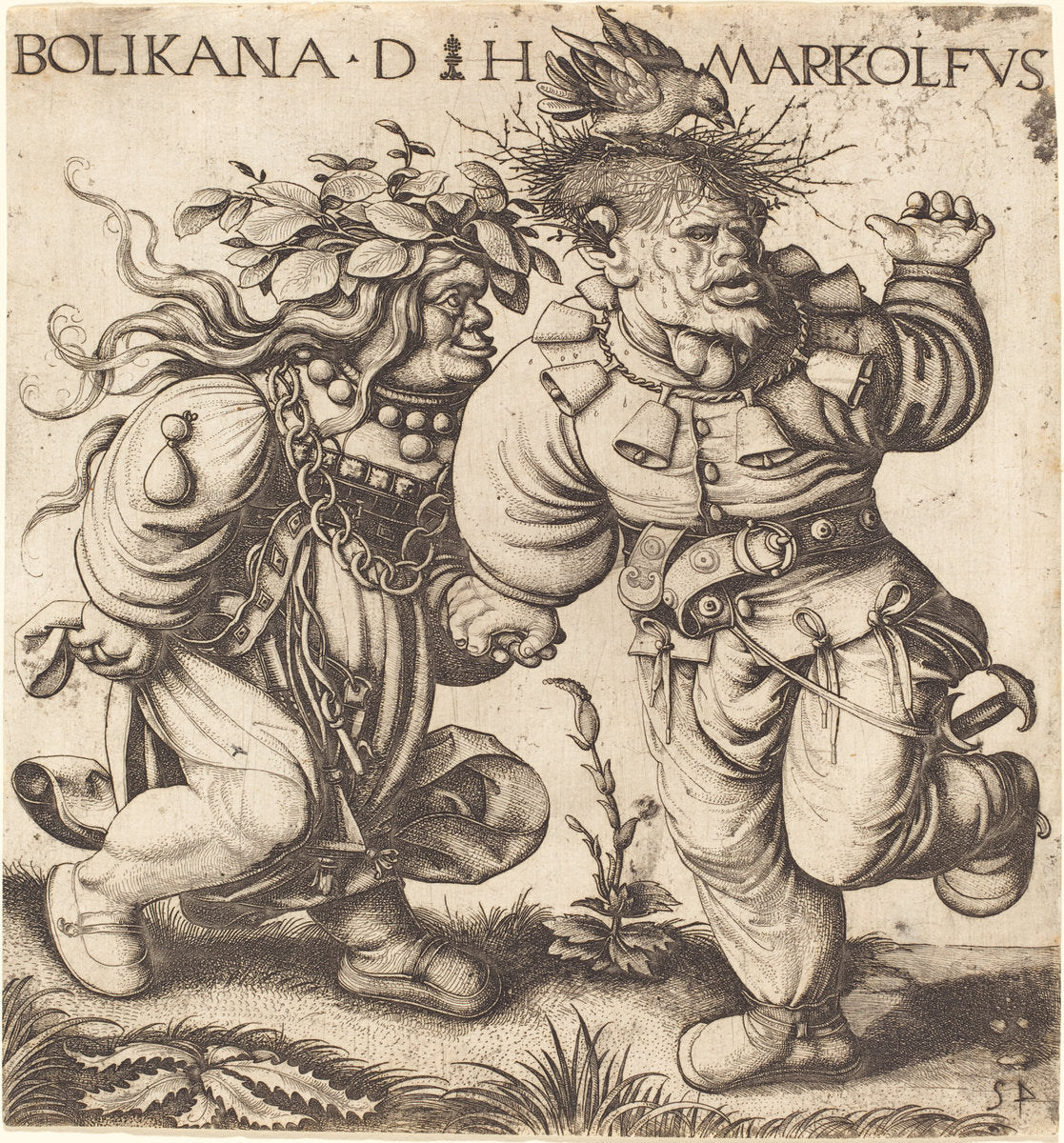 Bolikana and Markolfus by Daniel Hopfer I (German, c. 1470 - 1536), 16X12"(A3)Poster Print