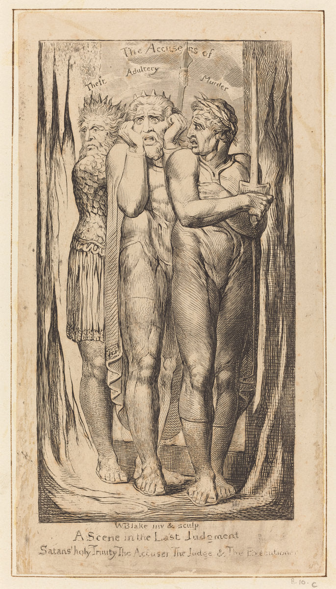 War (The Accusers of Theft, Adultery, Murder) by William Blake (British, 1757 - 1827), 16X12"(A3)Poster Print