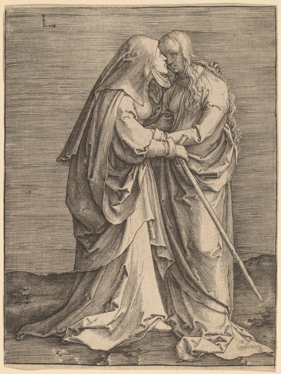 The Visitation by Lucas van Leyden (Netherlandish, 1489/1494 - 1533), 16X12"(A3)Poster Print