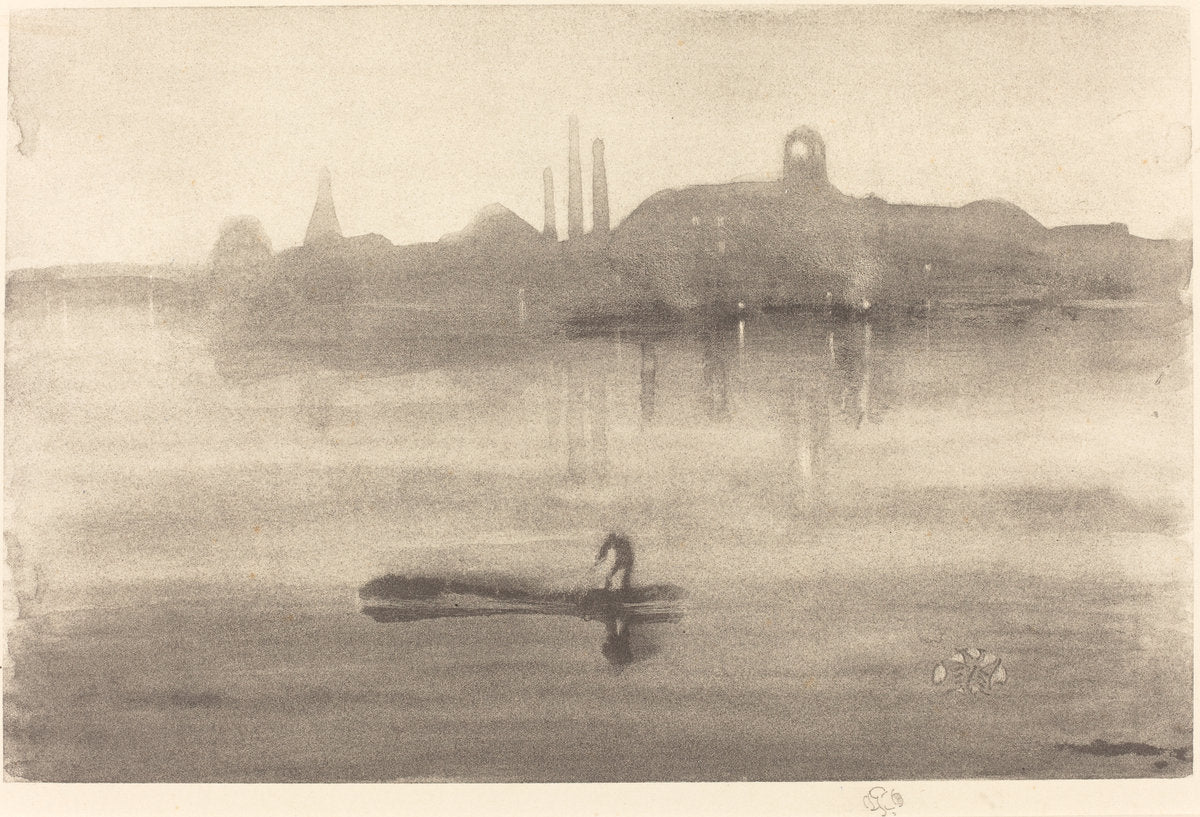 Nocturne by James McNeill Whistler (American, 1834 - 1903), 16X12"(A3)Poster Print