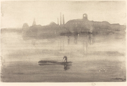 Nocturne by James McNeill Whistler (American, 1834 - 1903), 16X12"(A3)Poster Print
