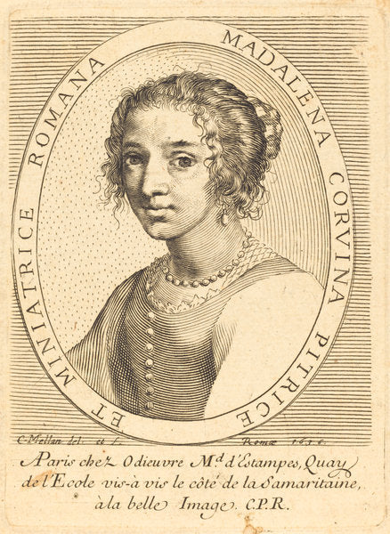 Maddalena Corvina by Claude Mellan (French, 1598 - 1688), 16X12"(A3)Poster Print