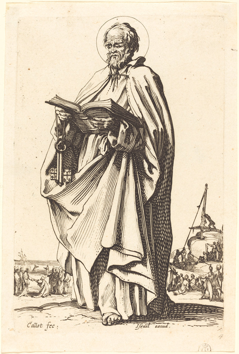 Saint Peter by Jacques Callot (French, 1592 - 1635), 16X12"(A3)Poster Print