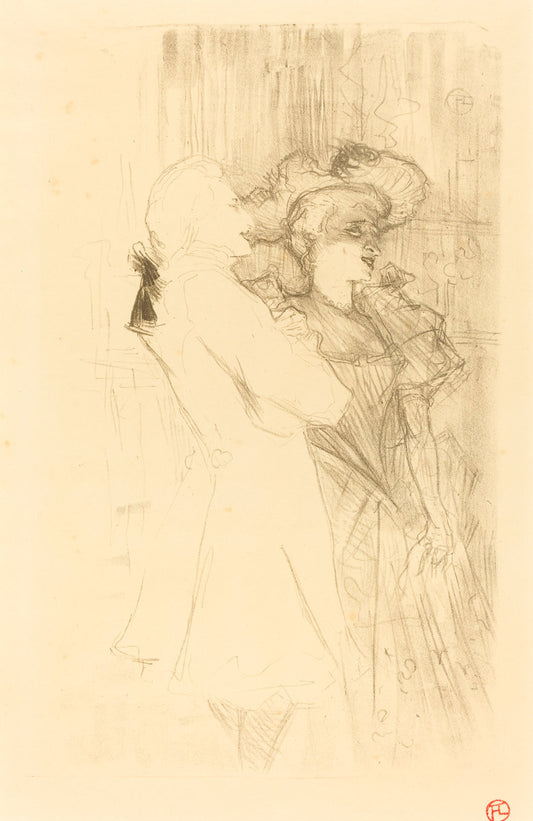 Lender and Auguez in  "La chanson de fortunio" (Lender et Auguez dans "La chanson de fortunio") by Henri de Toulouse-Lautrec (French, 1864 - 1901), 16X12"(A3)Poster Print
