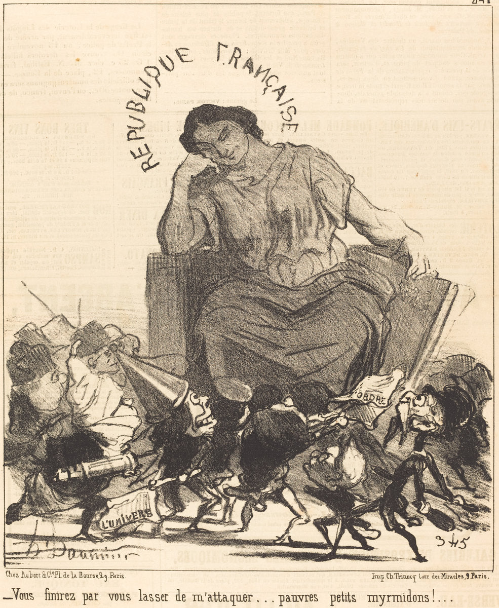 Vous finirez par vous lasser de m'attaquer... by Honoré Daumier (French, 1808 - 1879), 16X12"(A3)Poster Print