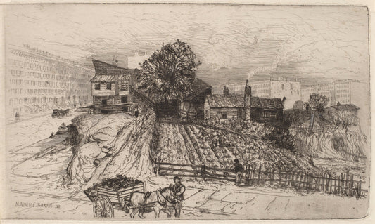 A City Farm—New York by Mary Nimmo Moran (American, born Scotland, 1842 - 1899), 16X12"(A3)Poster Print