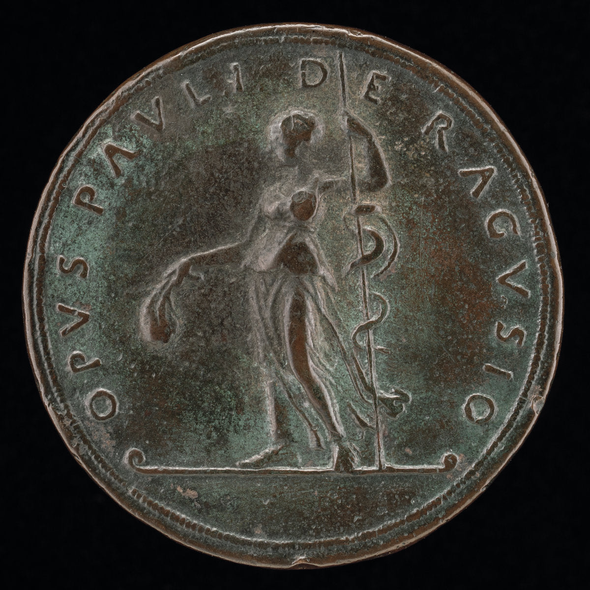 Female Figure with Purse and Scepter [reverse] by Paolo da Ragusa (Italian, active c. 1450), 16X12"(A3)Poster Print