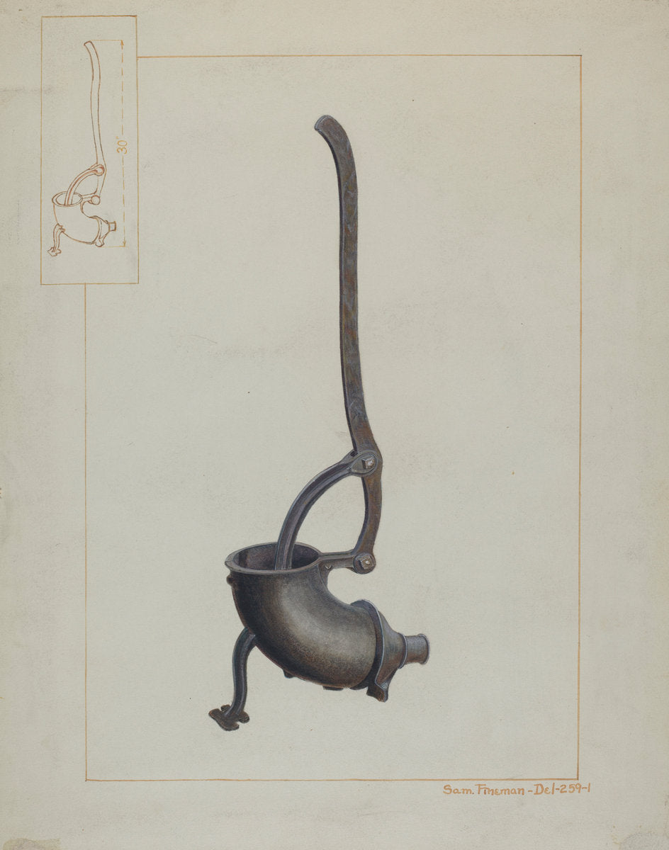 Sausage Stuffer by Samuel Fineman (American, active c. 1935), 16X12"(A3)Poster Print