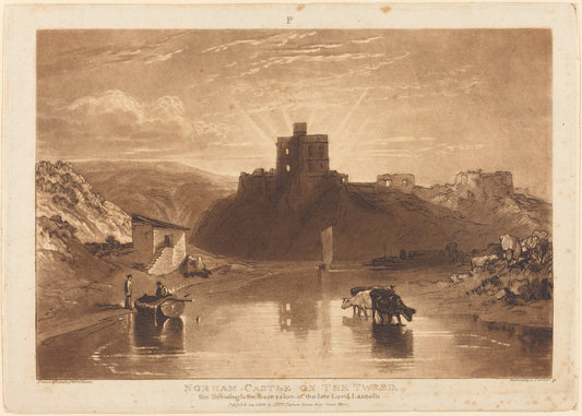 Norham Castle by Joseph Mallord William Turner and Charles Turner (British, 1775 - 1851), 16X12"(A3)Poster Print