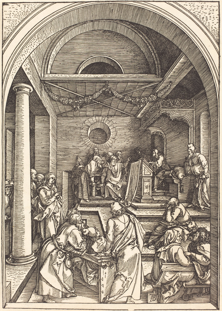 Christ among the Doctors by Albrecht Dürer (German, 1471 - 1528), 16X12"(A3)Poster Print