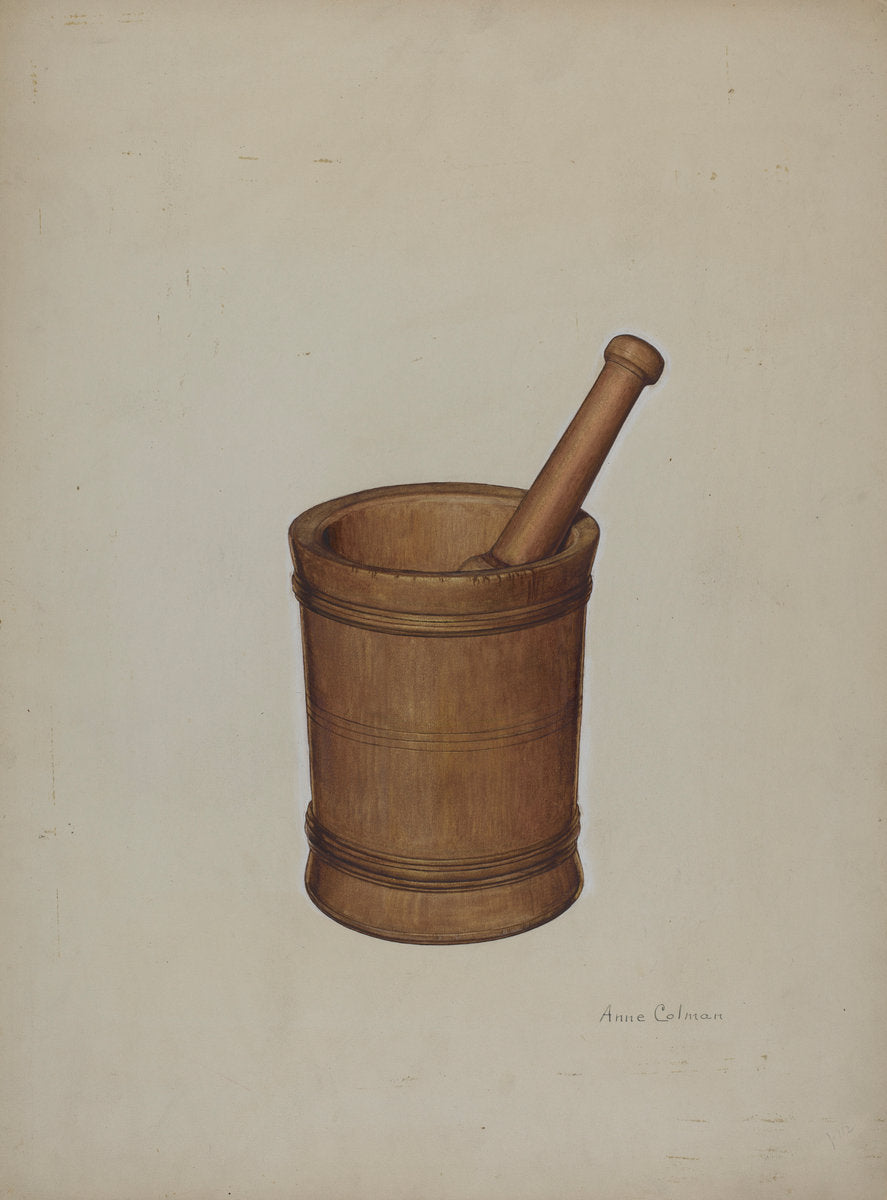 Mortar and Pestle by Anne Colman (American, active c. 1935), 16X12"(A3)Poster Print