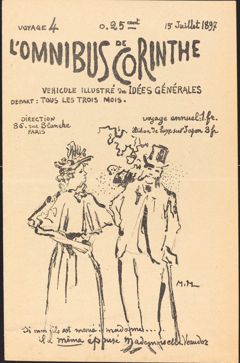 Omnibus de Corinthe (No. 4, 15 July 1897) by Edouard Couturier and Marc Mouclier and Various Artists (French, 1871 - 1903), 16X12"(A3)Poster Print