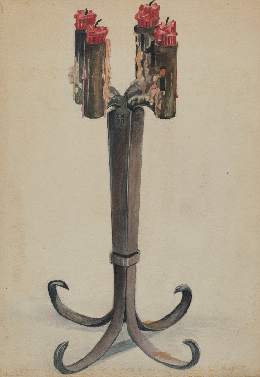 Candlestick by Cecily Edwards (American, active c. 1935), 16X12"(A3)Poster Print