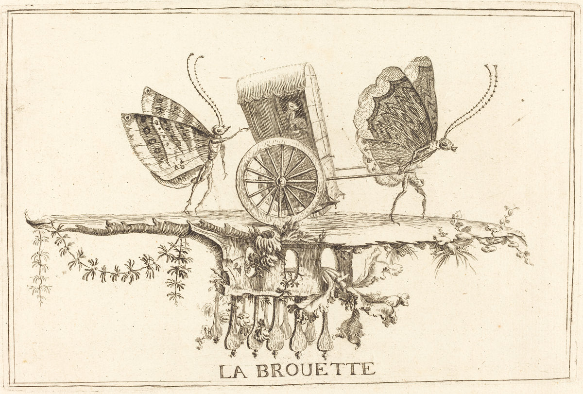 La Brouette by Charles Germain de Saint-Aubin (French, 1721 - 1786), 16X12"(A3)Poster Print