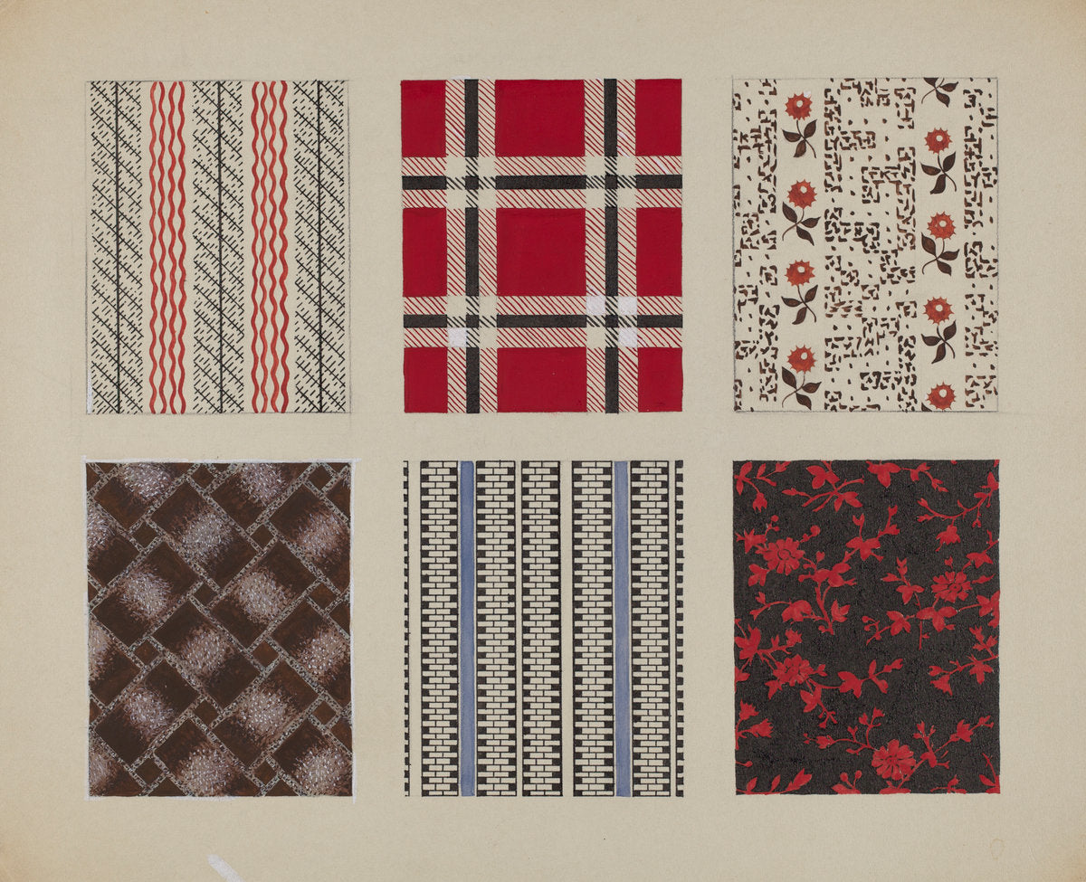 Materials from Quilt by Dorothy Posten (American, active c. 1935), 16X12"(A3)Poster Print