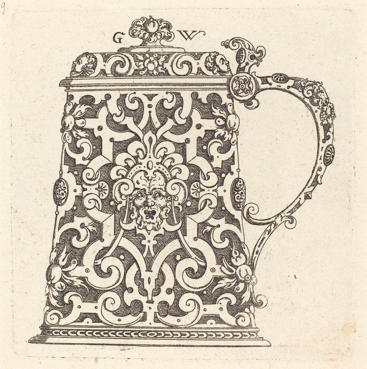 Tankard by Georg Wechter I (German, c. 1526 - 1586), 16X12"(A3)Poster Print