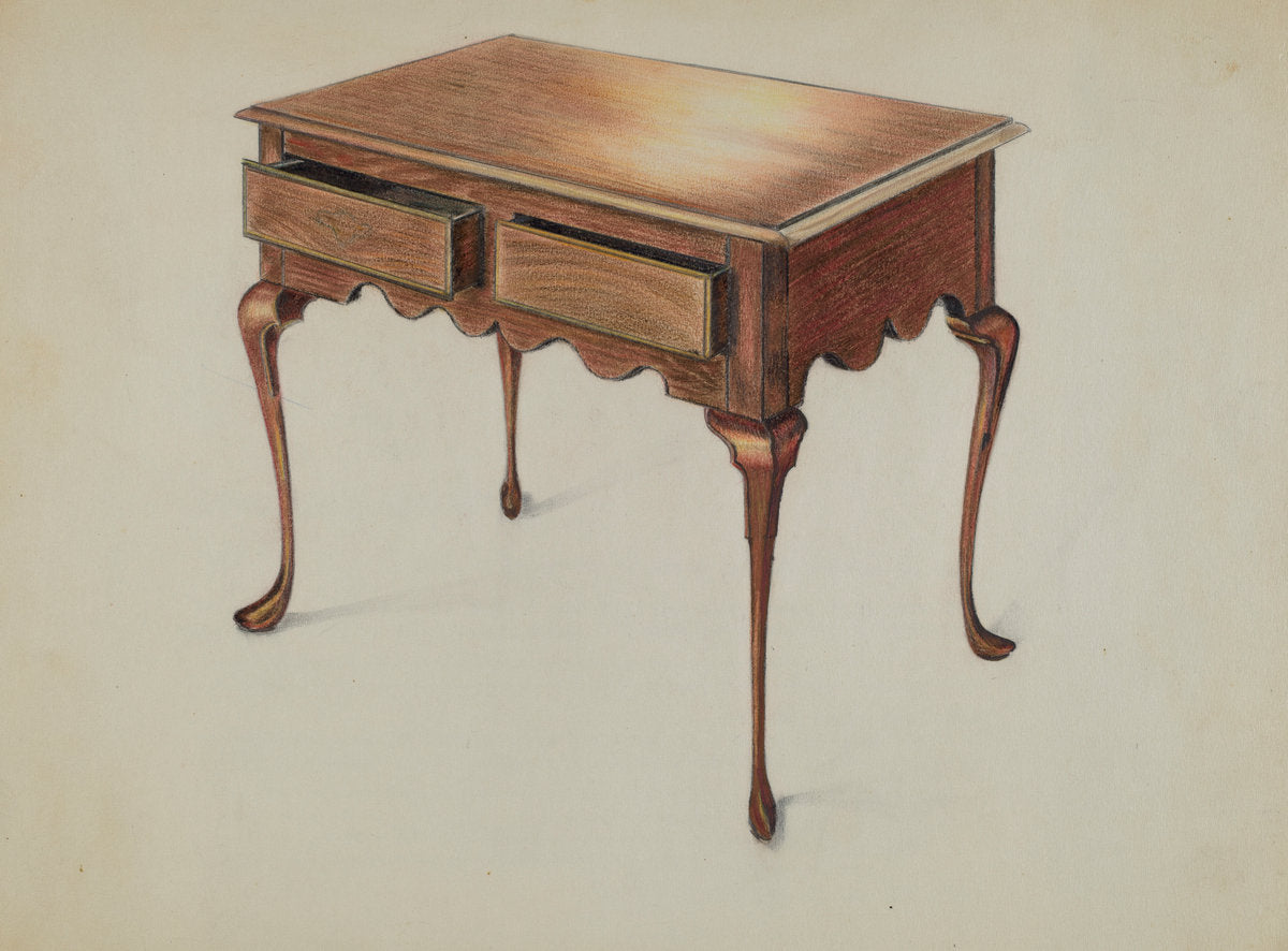 Rectangular Table by Ruth Bialostosky (American, active c. 1935), 16X12"(A3)Poster Print