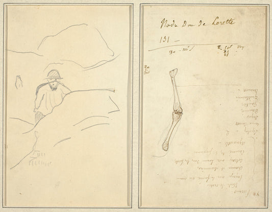 Breton Boy in a Landscape; Study of an Arm [verso] by Paul Gauguin (French, 1848 - 1903), 16X12"(A3)Poster Print