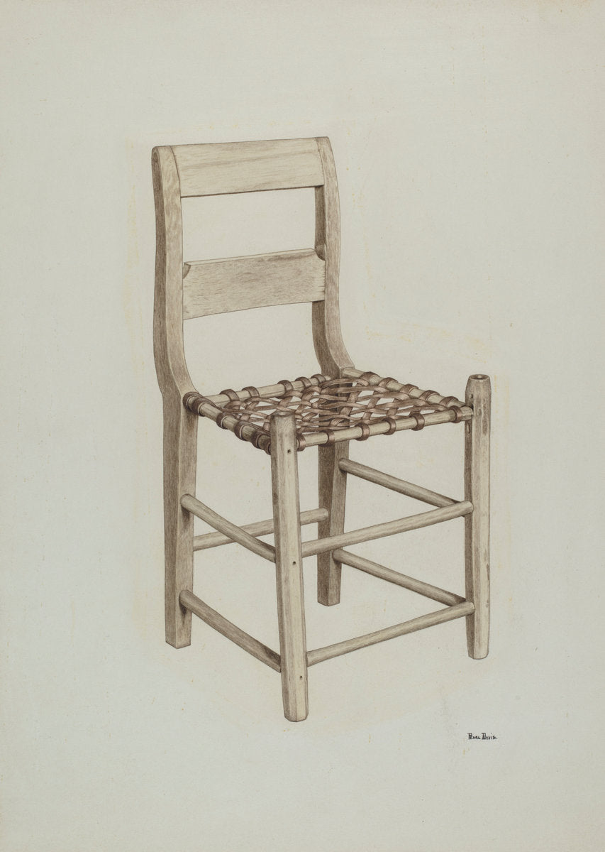 Laced Chair by Pearl Davis (American, active c. 1935), 16X12"(A3)Poster Print