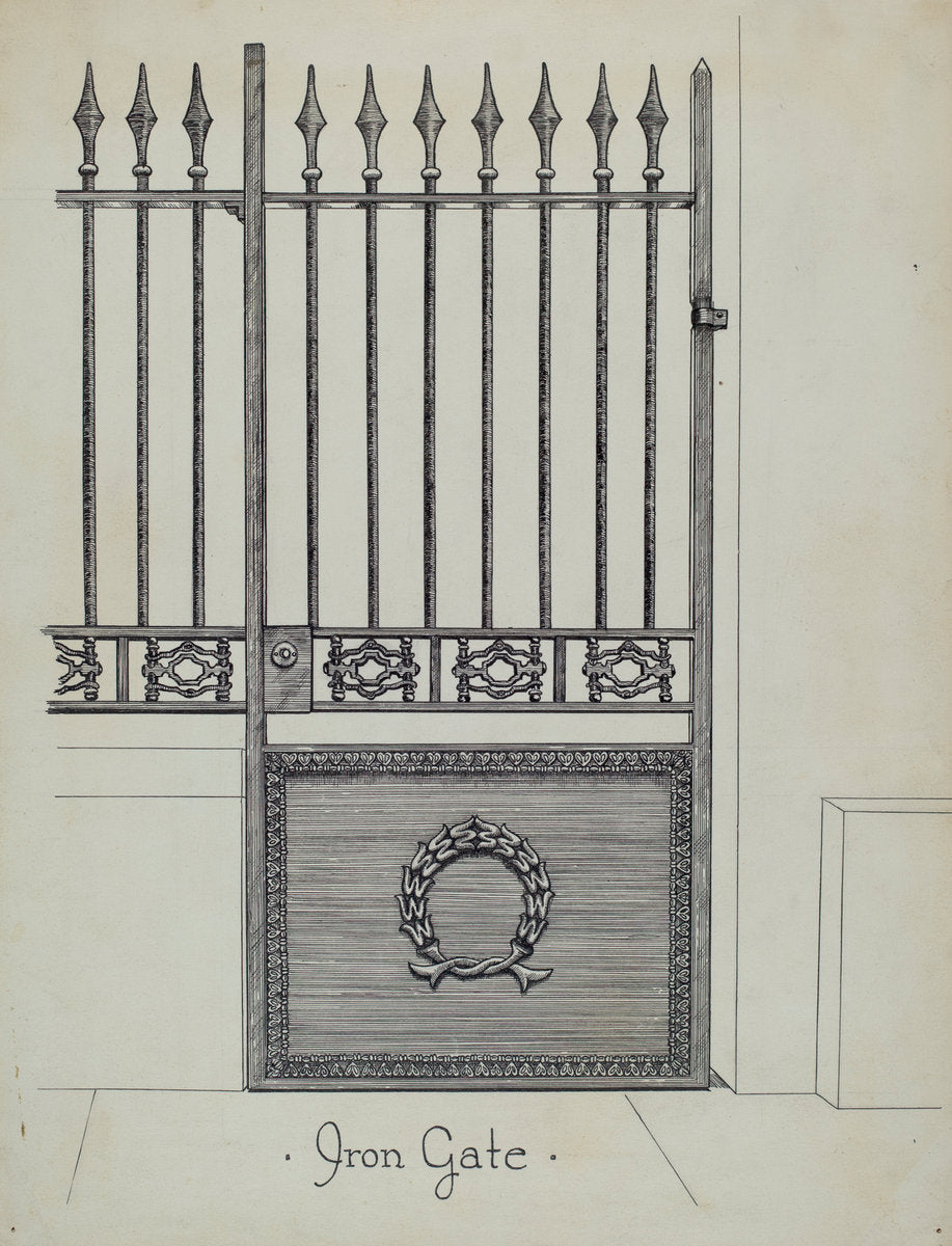 Cast Iron Gateway by Ray Price (American, active c. 1935), 16X12"(A3)Poster Print