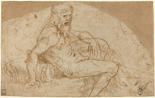 River God by Giulio Romano (Roman, 1499 - 1546), 16X12"(A3)Poster Print