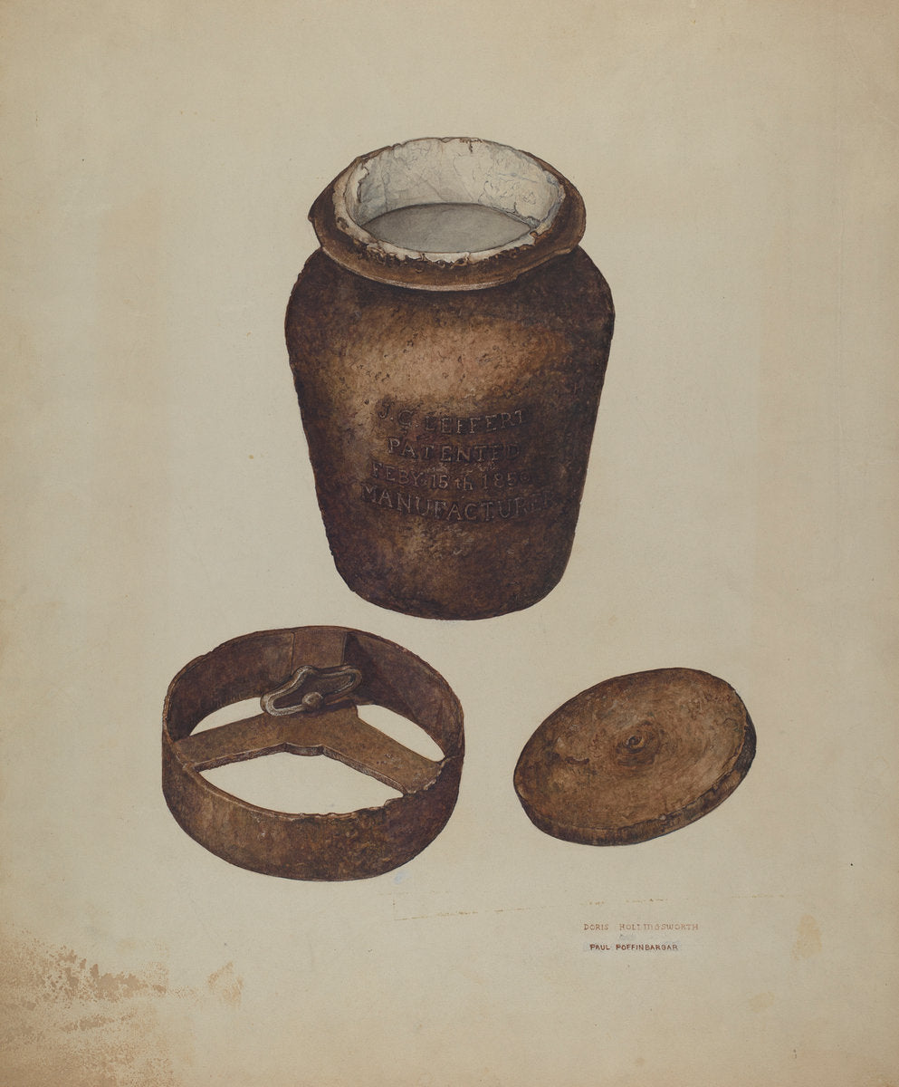 Cast Iron Fruit Jar by Doris Hollingsworth (American, active c. 1935), 16X12"(A3)Poster Print