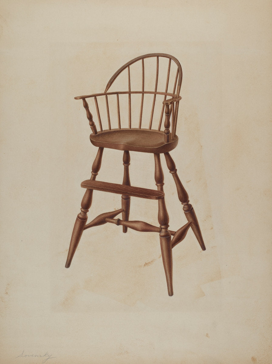 Infant's High Chair by Isidore Sovensky (American, active c. 1935), 16X12"(A3)Poster Print