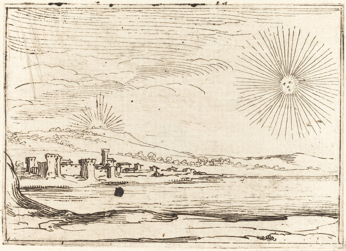 Sun Rising by Jacques Callot (French, 1592 - 1635), 16X12"(A3)Poster Print