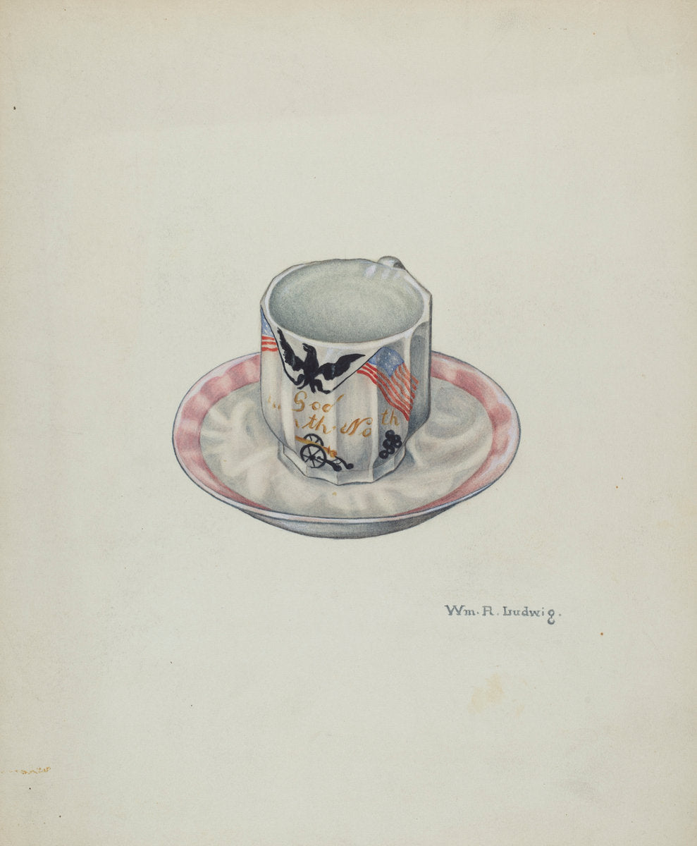 Cup and Saucer by William Ludwig (American, active c. 1935), 16X12"(A3)Poster Print