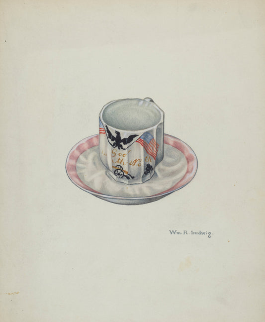 Cup and Saucer by William Ludwig (American, active c. 1935), 16X12"(A3)Poster Print