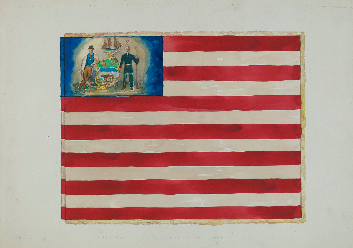 Flag: Mexican War by Edward Grant (American, active c. 1935), 16X12"(A3)Poster Print