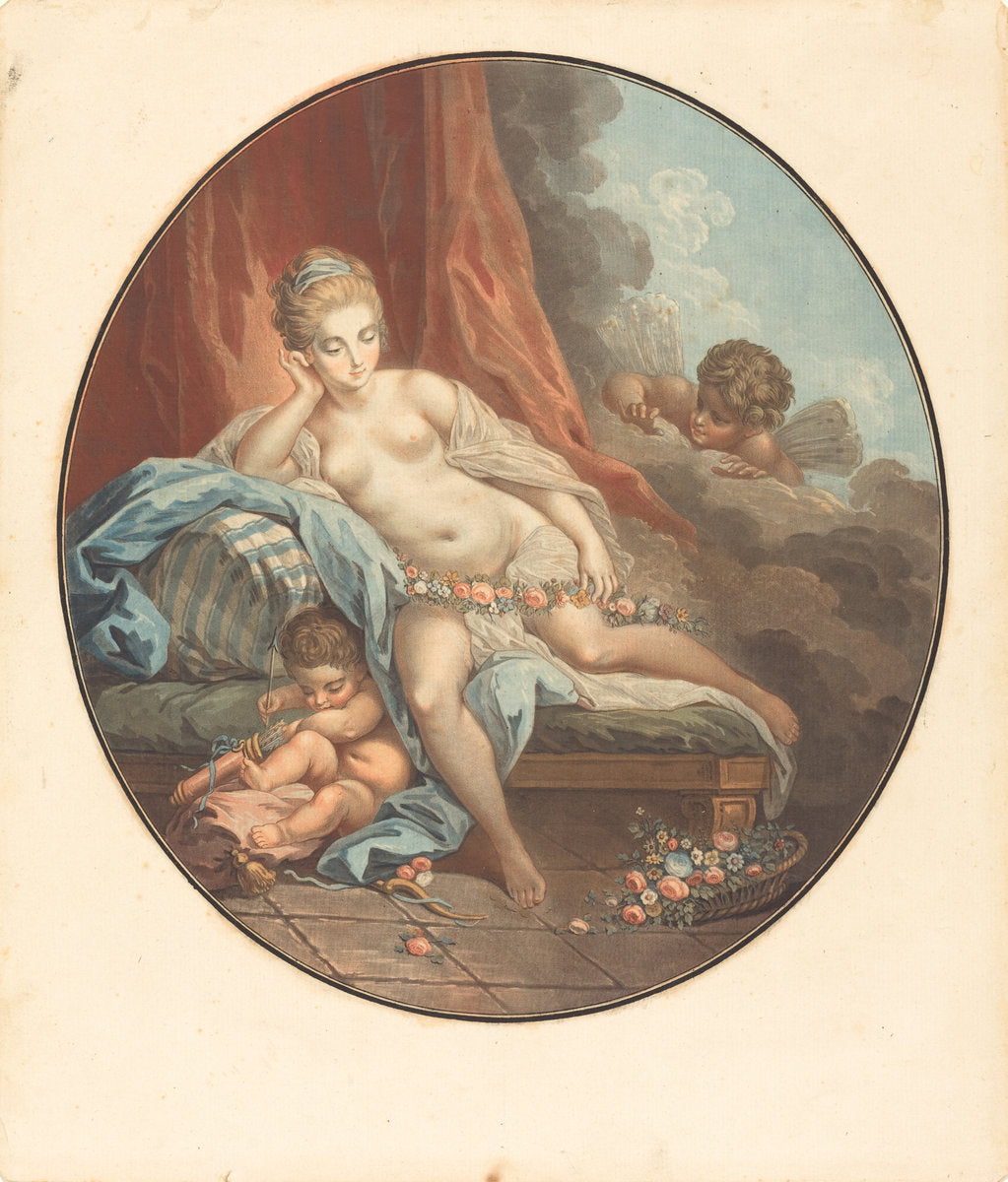 Venus en reflection by Jean-François Janinet after Jacques Charlier (French, 1752 - 1814), 16X12"(A3)Poster Print