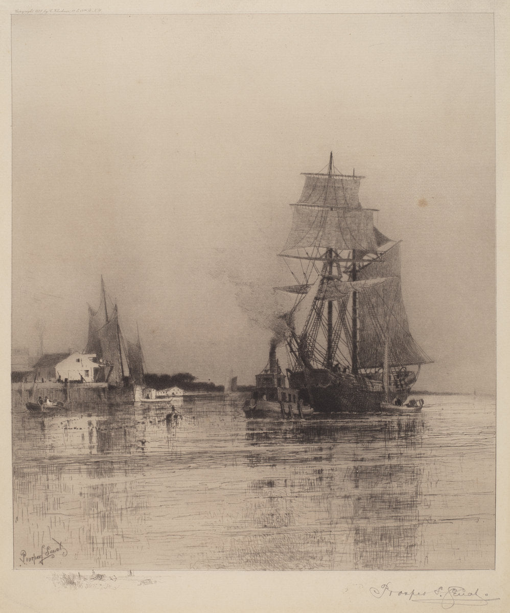 In Low Tide by Prosper Louis Senat (American, 1852 - 1925), 16X12"(A3)Poster Print