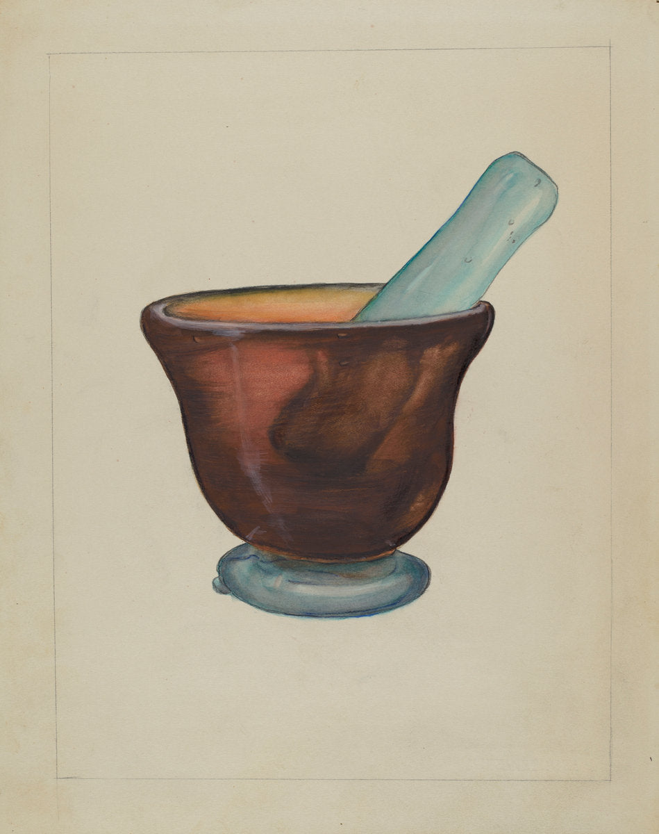 Mortar and Pestle by Eugene Barrell (American, active c. 1935), 16X12"(A3)Poster Print