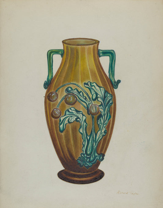 Amber Vase by Richard Taylor (American, active c. 1935), 16X12"(A3)Poster Print