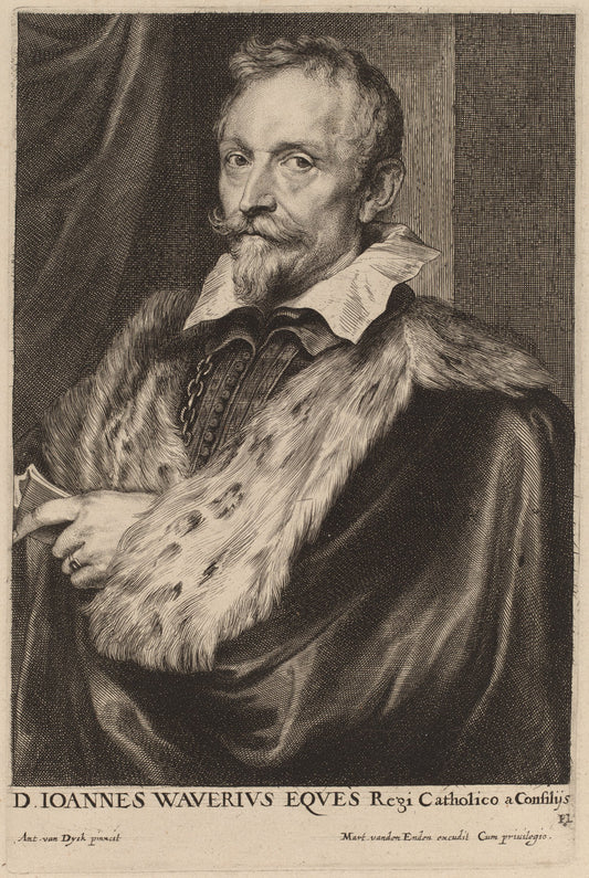 Jan van der Wouwer by Sir Anthony van Dyck and Paulus Pontius (Flemish, 1603 - 1658), 16X12"(A3)Poster Print