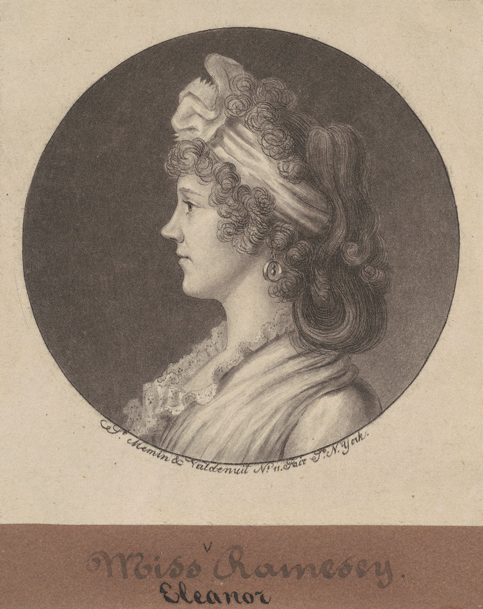Eleanor Ramsay Fitzwilliam by Charles B. J. Févret de Saint-Mémin (French, 1770 - 1852), 16X12"(A3)Poster Print