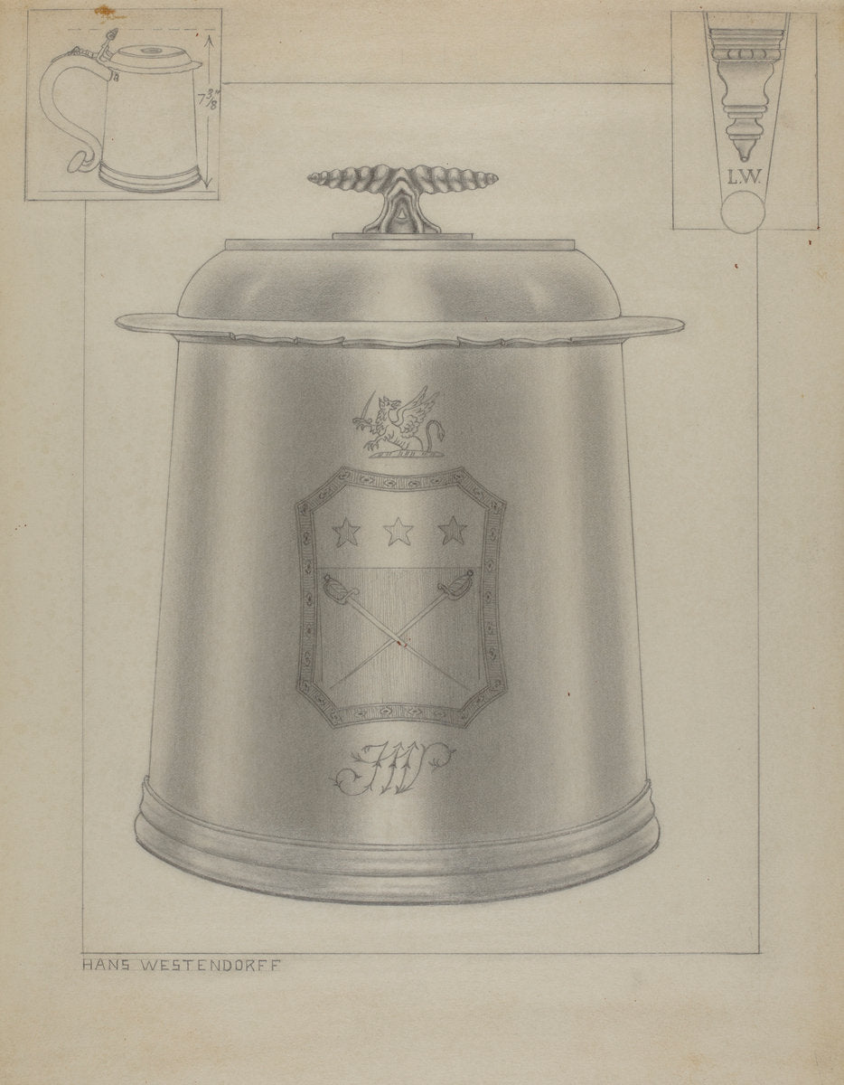 Silver Tankard by Hans Westendorff (American, active c. 1935), 16X12"(A3)Poster Print
