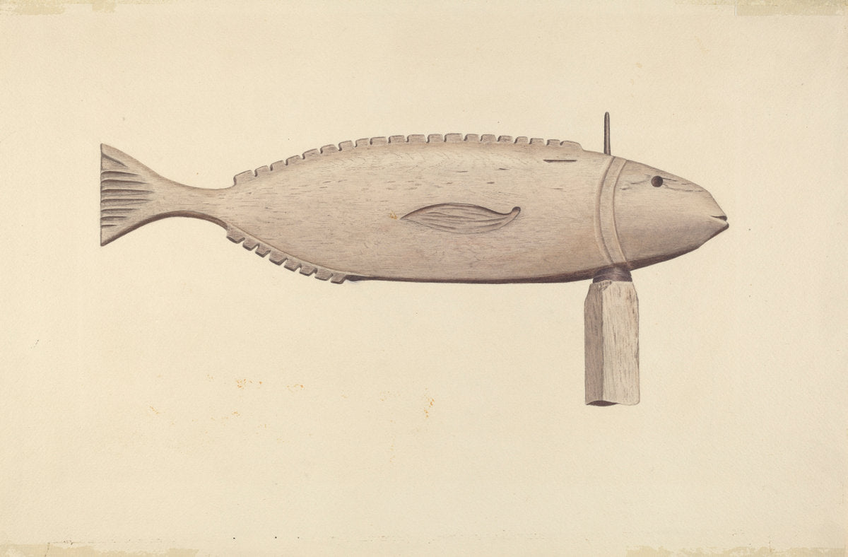 Fish Weather Vane by Albert Ryder (American, active c. 1935), 16X12"(A3)Poster Print
