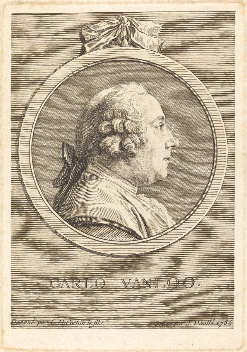Carle Vanloo by Jean Daullé after Charles-Nicolas Cochin II (French, 1703 - 1763), 16X12"(A3)Poster Print
