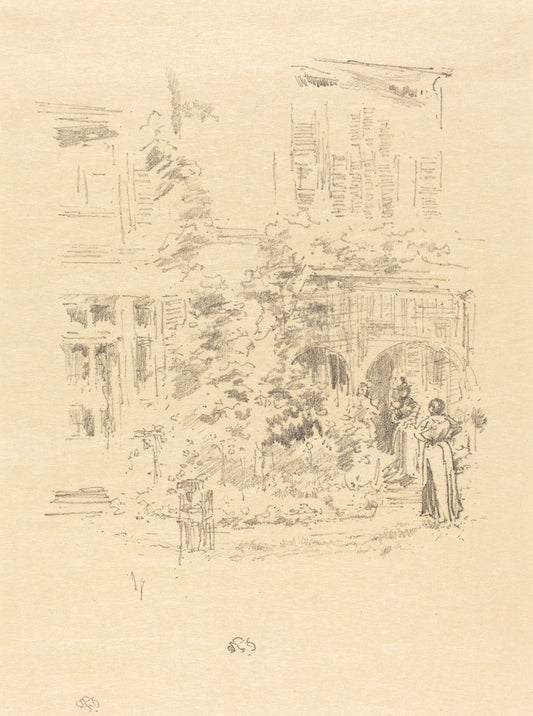 The Garden Porch by James McNeill Whistler (American, 1834 - 1903), 16X12"(A3)Poster Print