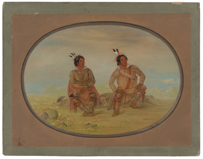 Two Choctaw Indians by George Catlin (American, 1796 - 1872), 16X12"(A3)Poster Print