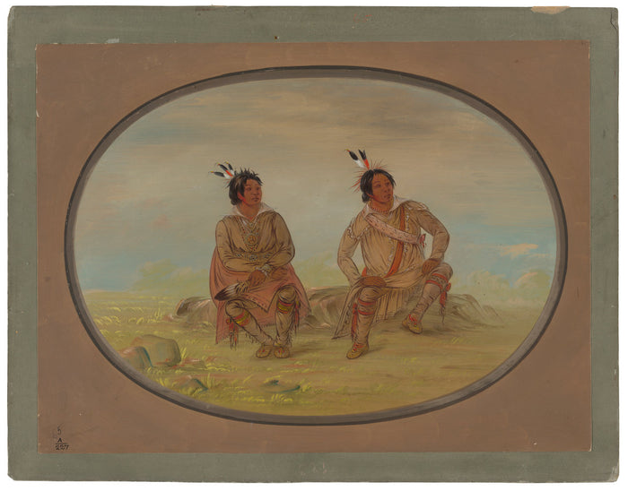 Two Choctaw Indians by George Catlin (American, 1796 - 1872), 16X12