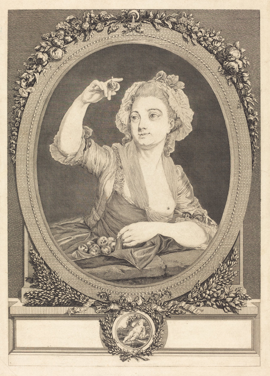Les prunes by Geraud Vidal after P. Davesne (French, 1742 - 1801), 16X12"(A3)Poster Print