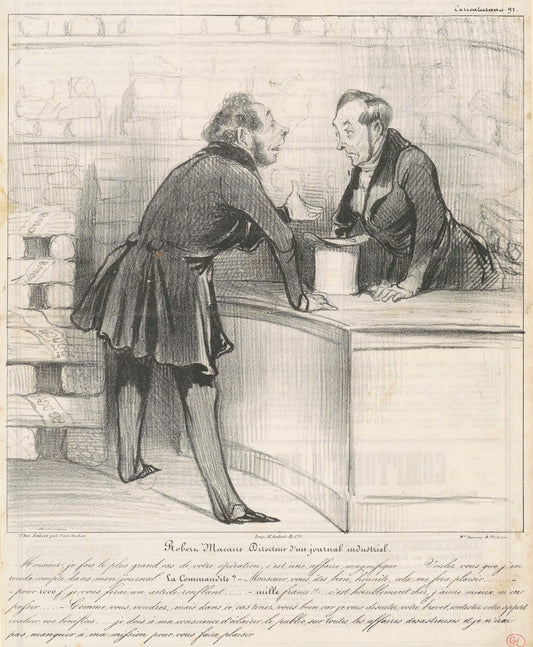 Robert Macaire Directeur by Honoré Daumier (French, 1808 - 1879), 16X12"(A3)Poster Print