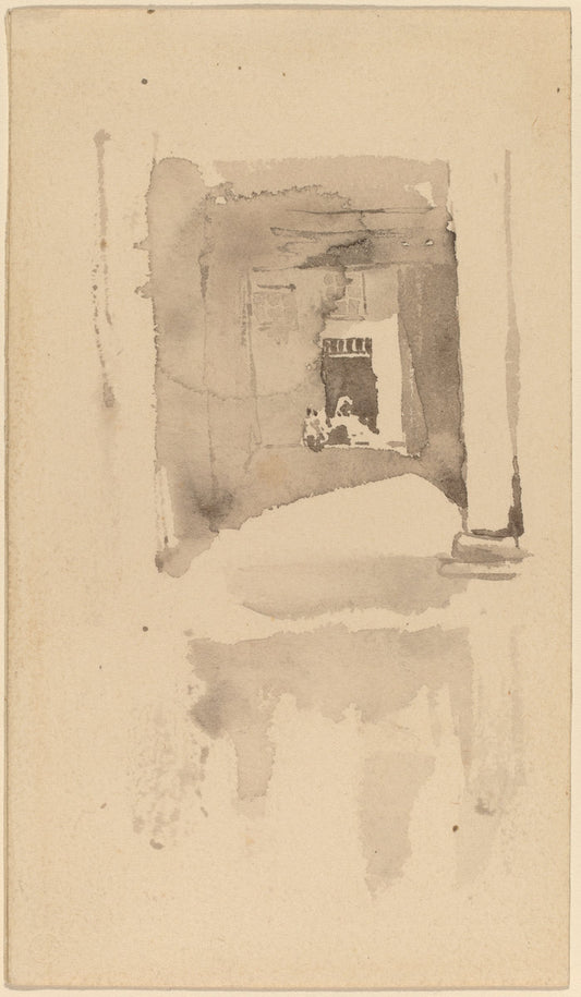 A Doorway in Ajaccio by James McNeill Whistler (American, 1834 - 1903), 16X12"(A3)Poster Print